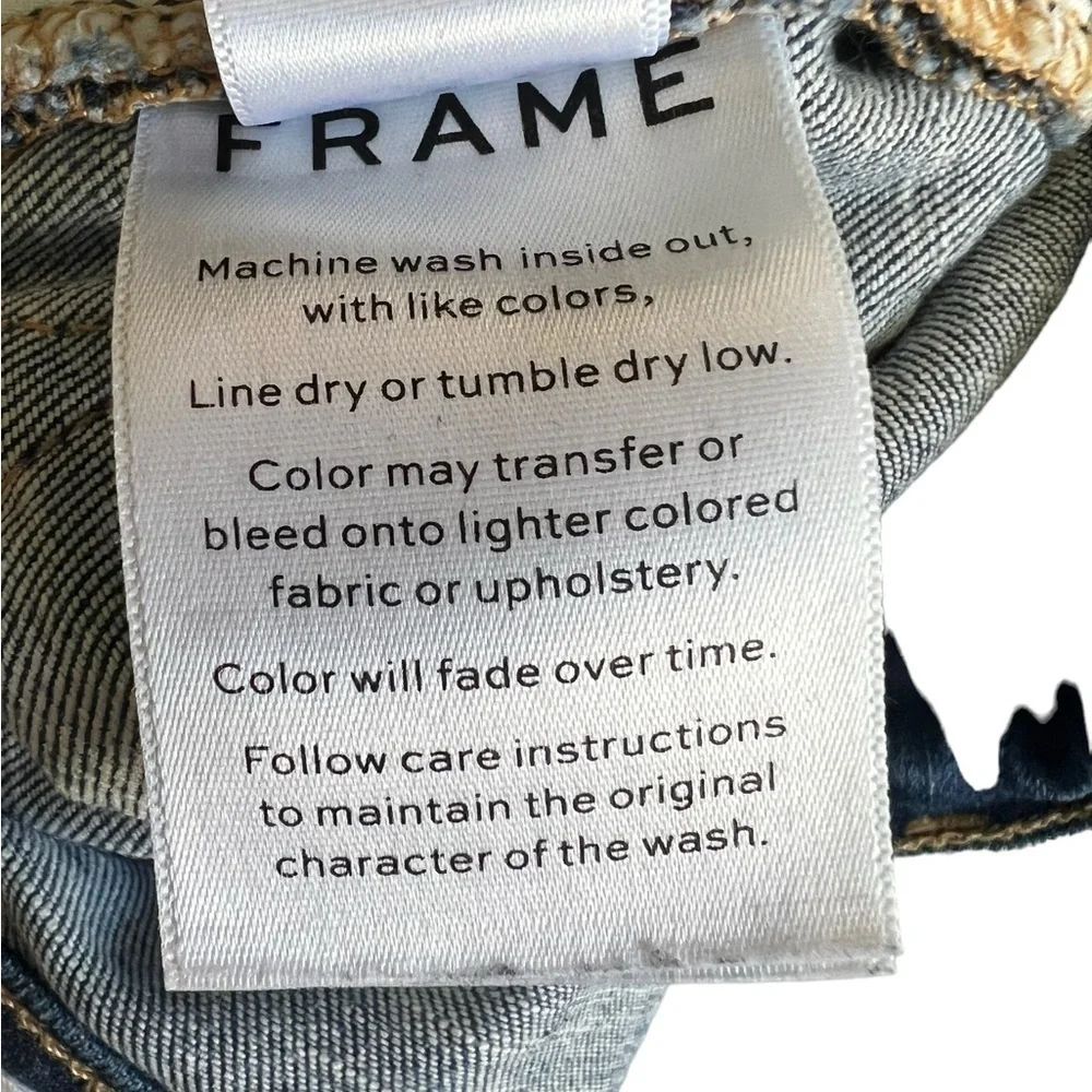 Frame‎ Denim Medium Blue Distressed Ripped Skinny Jeans Women’s Size 24